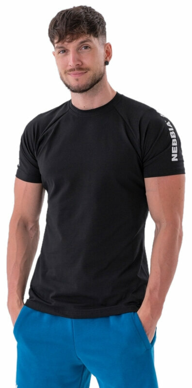 Fitness póló Nebbia Sporty Fit T-shirt Essentials Black M Fitness póló