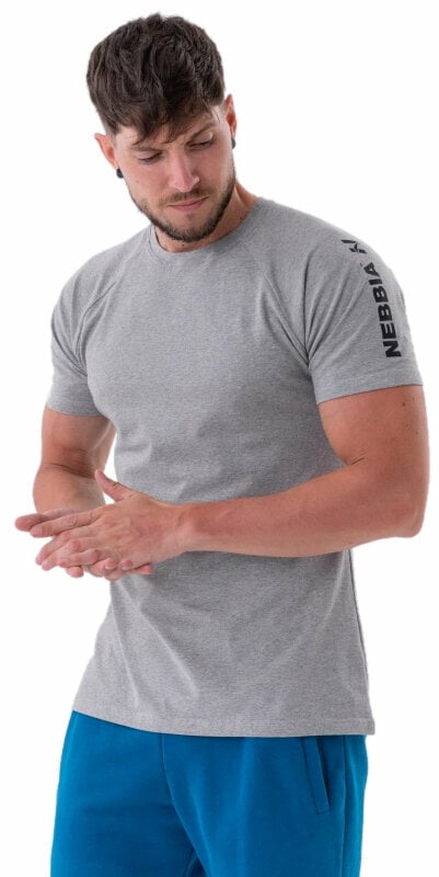 Фитнес тениска Nebbia Sporty Fit T-shirt Essentials Light Grey XL Фитнес тениска