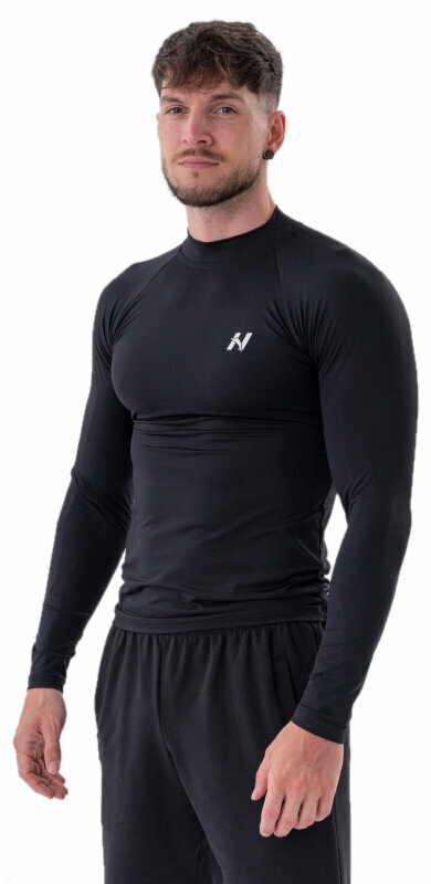 Фитнес тениска Nebbia Functional T-shirt with Long Sleeves Active Black M Фитнес тениска