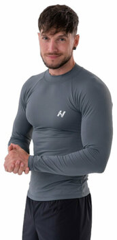 Fitness shirt Nebbia Functional T-shirt with Long Sleeves Active Grey L Fitness shirt - 1