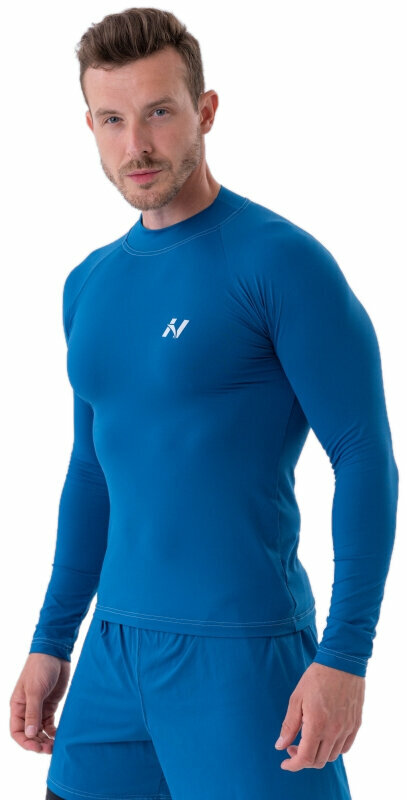 Maglietta fitness Nebbia Functional T-shirt with Long Sleeves Active Blue M Maglietta fitness