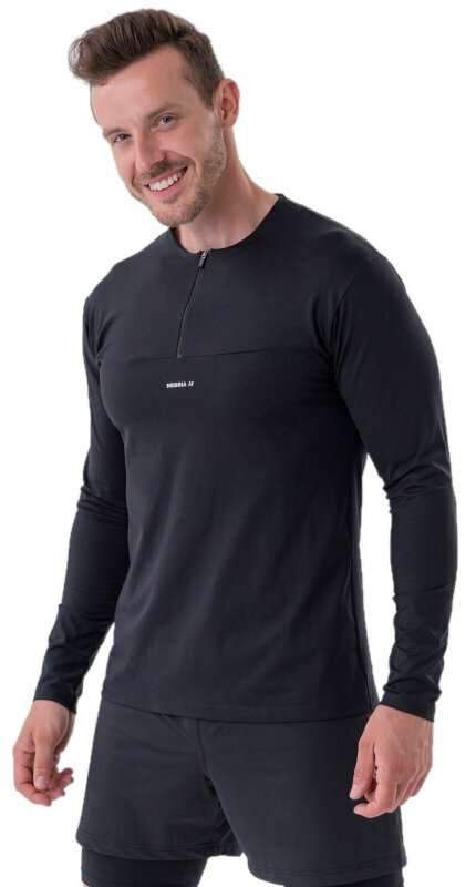 Фитнес > Фитнес дрехи > Мъжко фитнес облекло > Тениски Nebbia Functional Long-sleeve T-shirt Layer Up Black XL