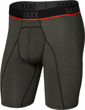 Fitness Underwear SAXX Kinetic Long Leg Boxer Brief Grey Mini Stripe XL Fitness Underwear - 1