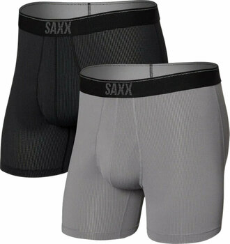Fitness-undertøj SAXX Quest 2-Pack Boxer Brief Black/Dark Charcoal II 2XL Fitness-undertøj - 1