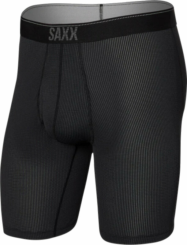 Levně SAXX Quest Long Leg Boxer Brief Black II XL Fitness spodní prádlo