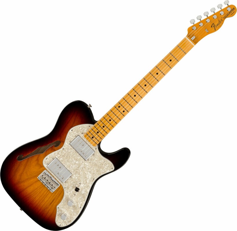 Guitarra elétrica Fender American Vintage II 1972 Telecaster Thinline MN 3-Color Sunburst