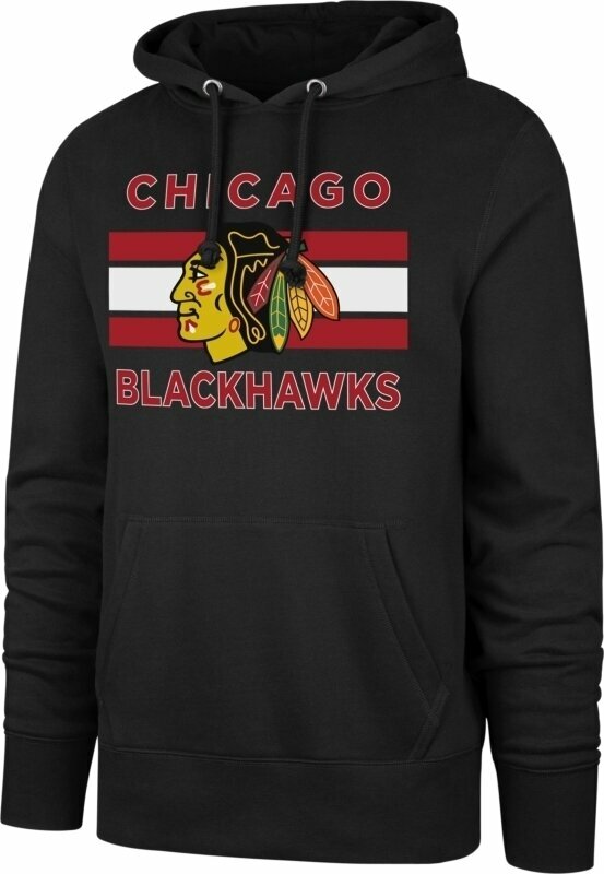 Hockey Sweatshirt Chicago Blackhawks NHL Burnside Pullover Hoodie Jet Black S Hockey Sweatshirt