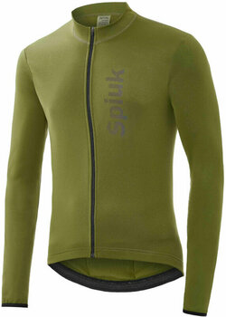 Cycling jersey Spiuk Anatomic Winter Jersey Long Sleeve Jersey Khaki Green 3XL - 1