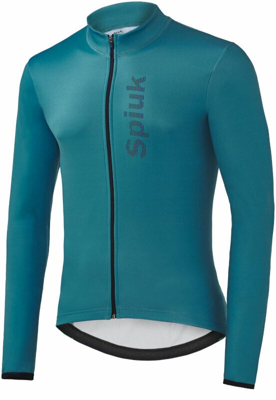 Cycling jersey Spiuk Anatomic Winter Jersey Long Sleeve Jersey Turquoise Blue XL