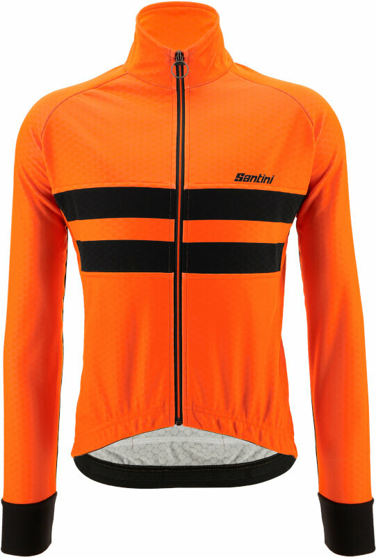 Biciklistička jakna, prsluk Santini Colore Halo Jacket Arancio Fluo L Jakna