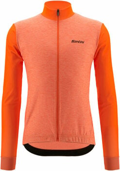 Camisola de ciclismo Santini Colore Puro Long Sleeve Thermal Jersey Casaco Arancio Fluo M - 1