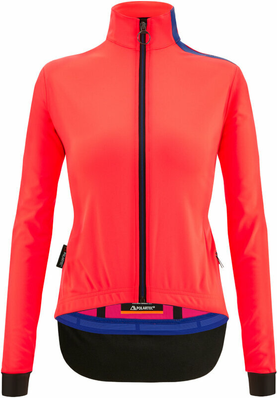 Cycling Jacket, Vest Santini Vega Multi Woman Jacket with Hood Granatina S Jacket