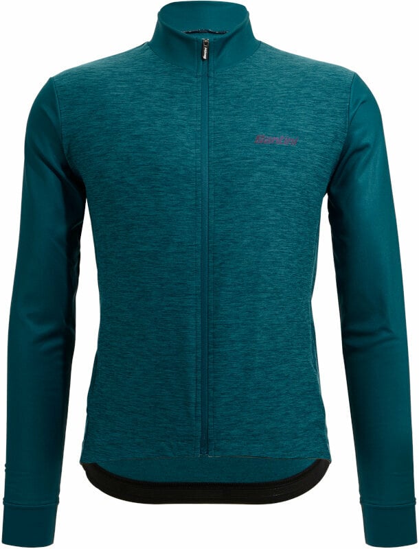 Cycling jersey Santini Colore Puro Long Sleeve Thermal Jersey Teal M