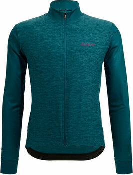 Cycling jersey Santini Colore Puro Long Sleeve Thermal Jersey Jacket Teal XL - 1