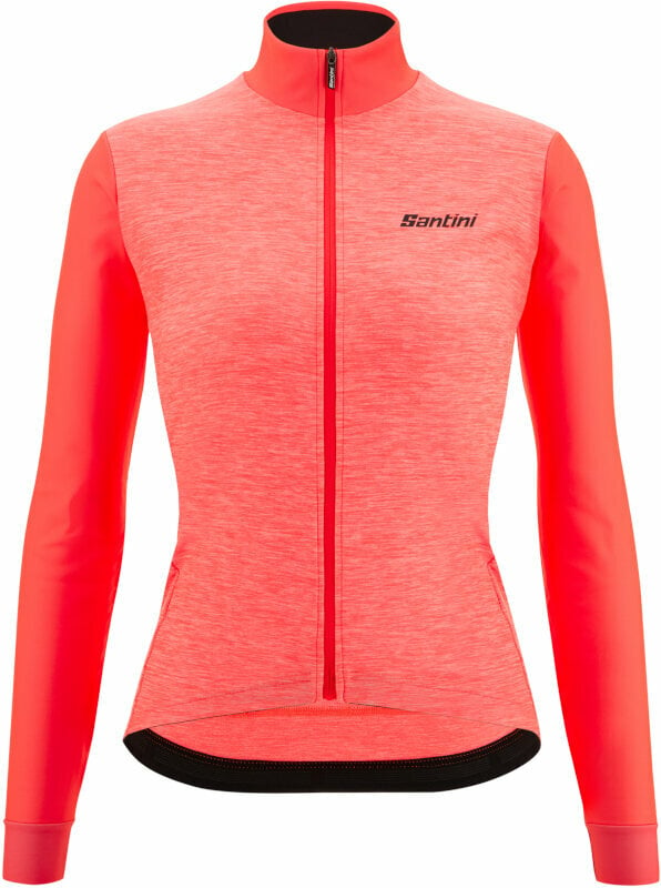 Cycling jersey Santini Colore Puro Long Sleeve Woman Jersey Jacket Granatina S