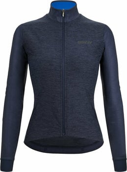 Cycling jersey Santini Colore Puro Long Sleeve Woman Jersey Jacket Nautica S - 1