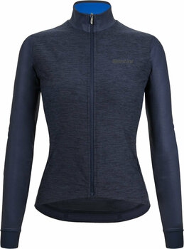 Cycling jersey Santini Colore Puro Long Sleeve Woman Jersey Jacket Nautica M - 1