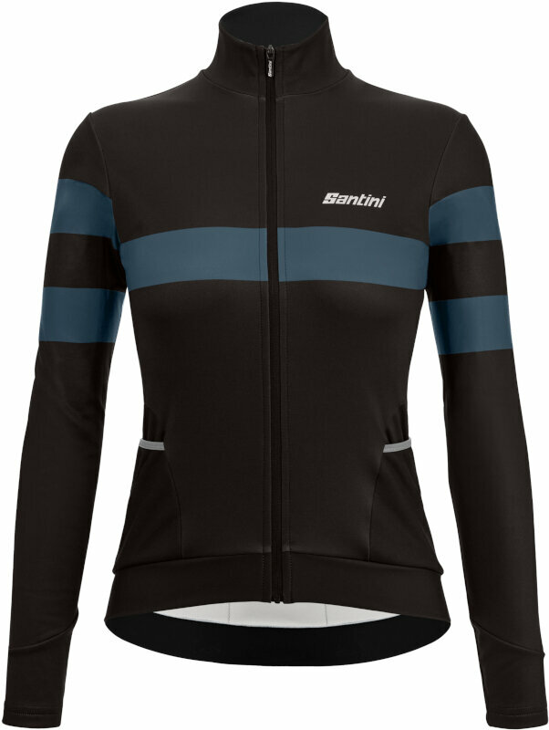 Cycling jersey Santini Coral Bengal Long Sleeve Woman Jersey Jacket Nero M