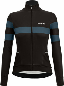 Mez kerékpározáshoz Santini Coral Bengal Long Sleeve Woman Jersey Kabát Nero M - 1