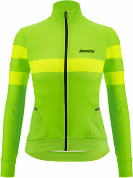 Tricou ciclism Santini Coral Bengal Long Sleeve Woman Jersey Sacou Verde Fluo L - 1