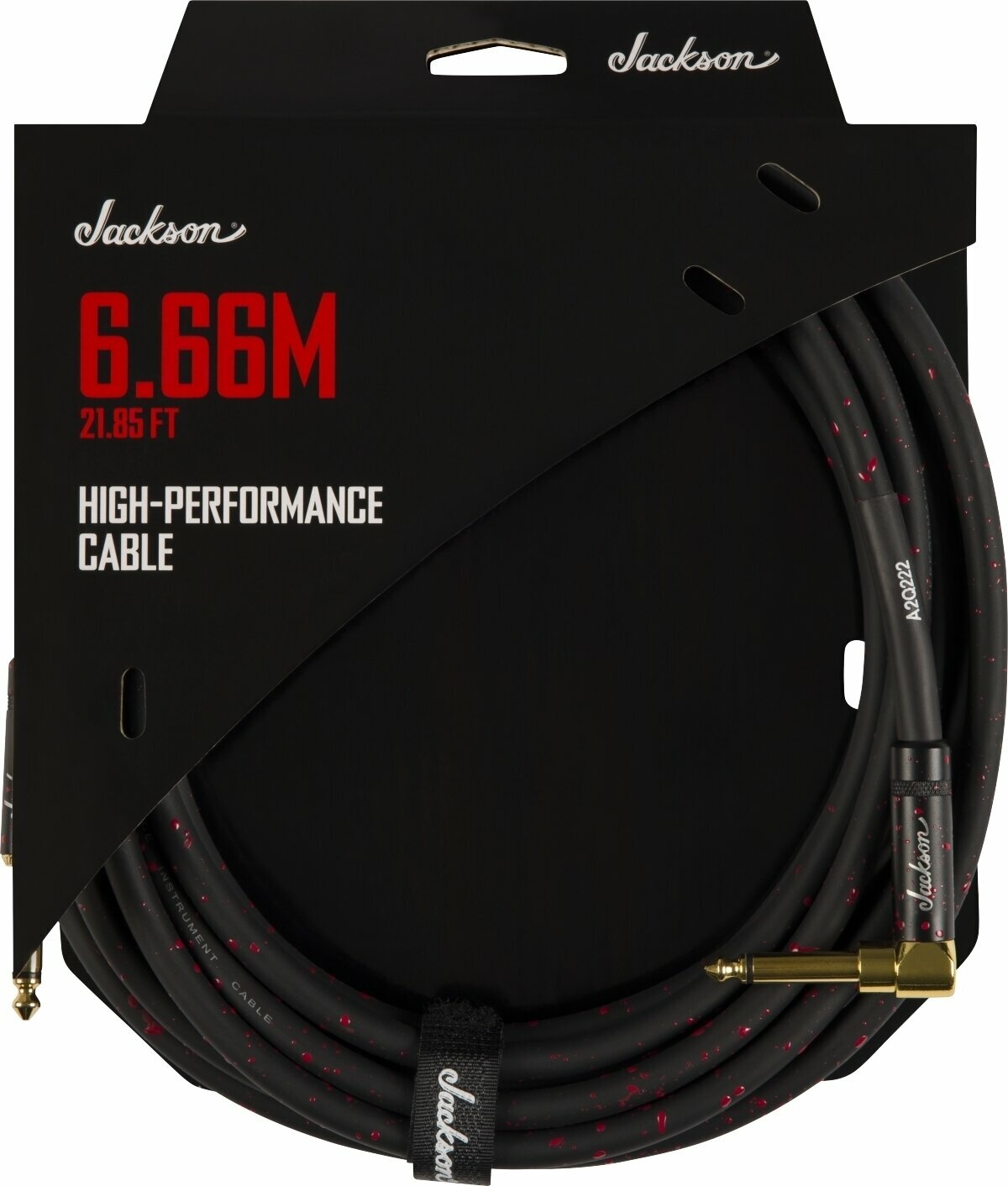 Kabel instrumentalny Jackson High Performance Cable Czarny-Czerwony 6,66 m Prosty - Kątowy