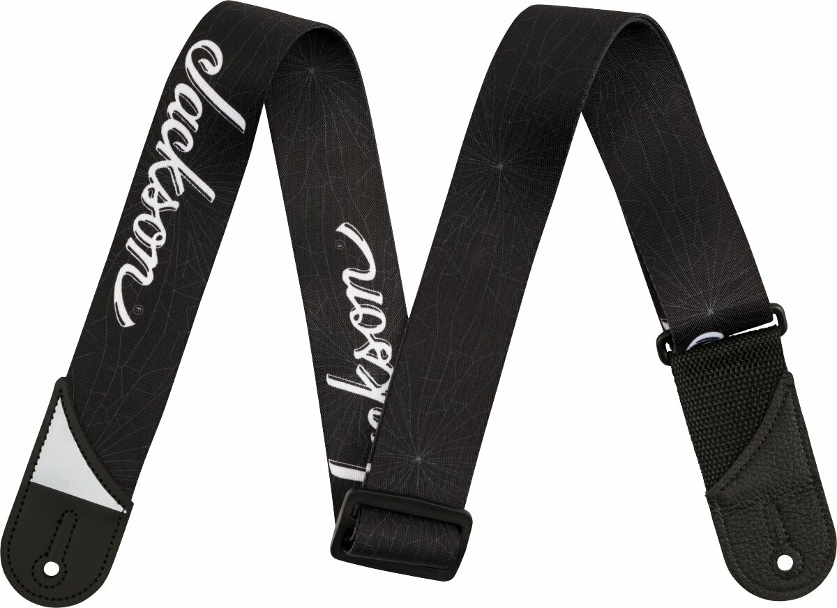 Textilgurte für Gitarren Jackson White Logo Strap Black