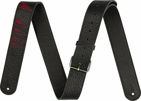 Guitar strap Jackson Shark Fin Leather Guitar strap Black and Red - 1