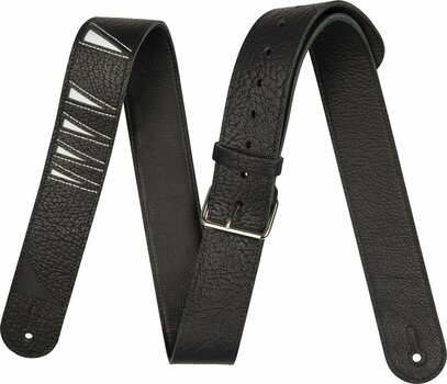 Leather guitar strap Jackson Shark Fin Leather Leather guitar strap Black and White - 1