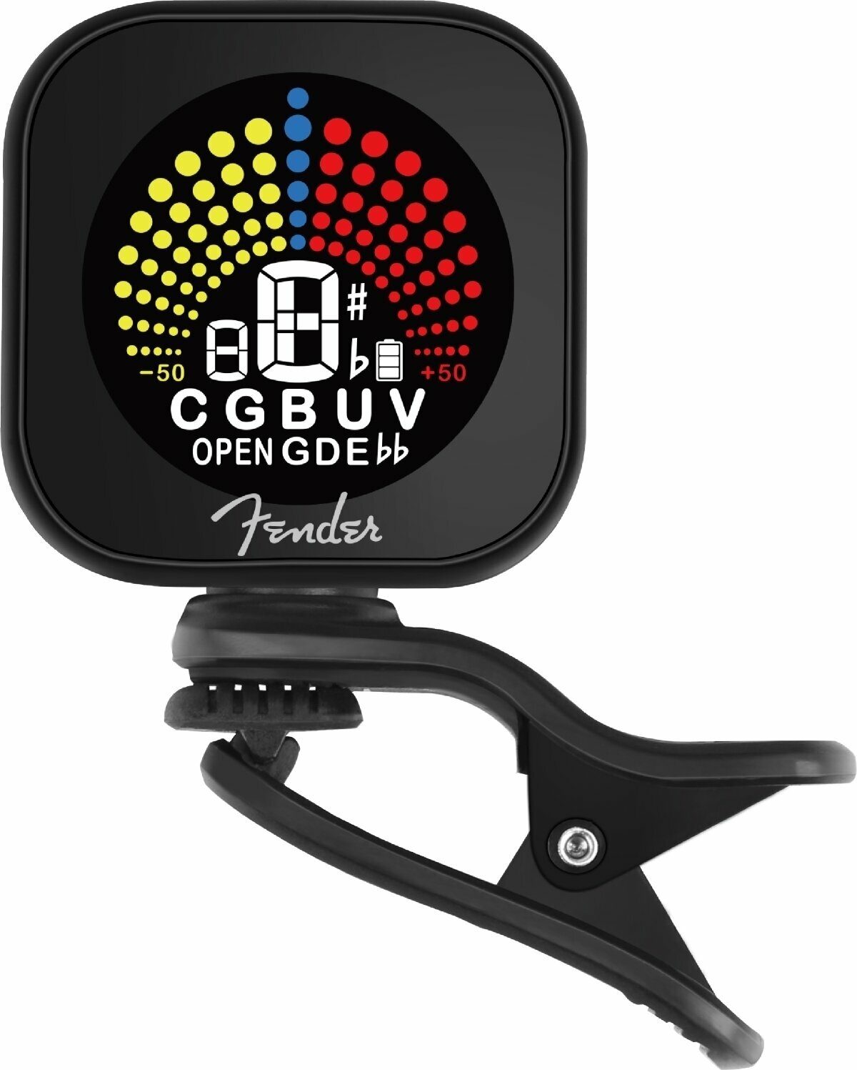 Clip tuner -viritysmittari Fender Flash 2.0 Rechargeable Tuner Black