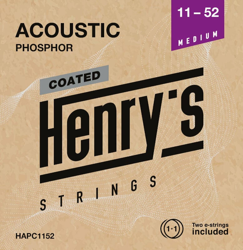 Struny do gitary akustycznej Henry's Coated Phosphor 11-52