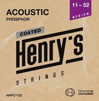 Struny do gitary akustycznej Henry's Coated Phosphor 11-52 - 1
