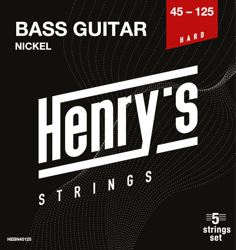 Saiten für 5-saitigen E-Bass, Saiten für 5-Saiter E-Bass Henry's Nickel 45-125