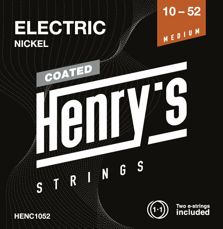 Struny pre elektrickú gitaru Henry's Coated Nickel 10-52