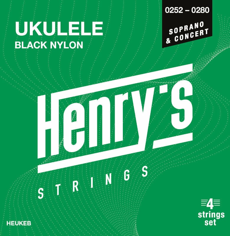 Χορδές για Σοπράνο Γιουκαλίλι Henry's Black Nylon UKULELE Soprano / Concert