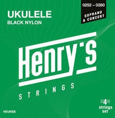 Cordes pour ukulélé soprano Henry's Black Nylon UKULELE Soprano / Concert Cordes pour ukulélé soprano