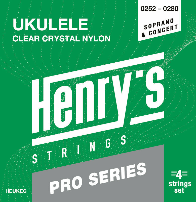 Cuerdas para ukelele soprano Henry's Clear Crystal Nylon UKULELE Soprano / Concert Cuerdas para ukelele soprano
