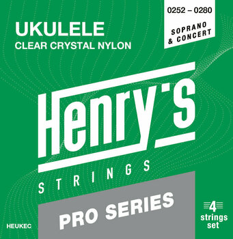 Cordes pour ukulélé soprano Henry's Clear Crystal Nylon UKULELE Soprano / Concert - 1