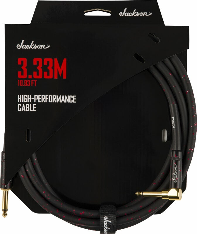 Instrumentkabel Jackson High Performance Cable Röd-Svart 3,33 m Rak-vinklad