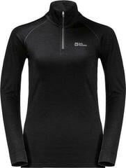 Outdoorové tričko Jack Wolfskin Alpspitze Wool L/S Hz W Black XL Tričko