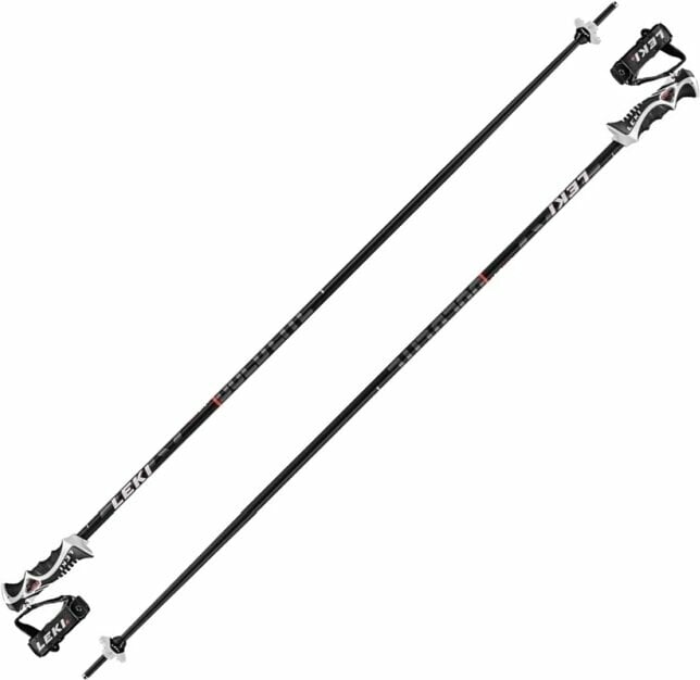 Bastões de esqui Leki Bold Lite S Ski Poles Black/Fluorescent Red/White 110 cm Bastões de esqui