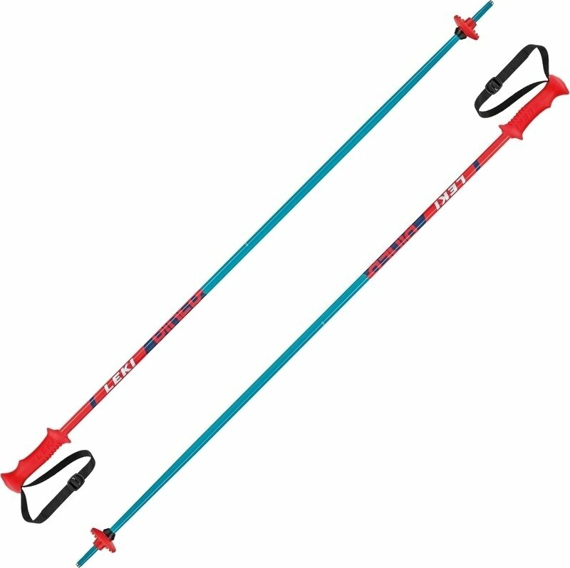Ski Poles Leki Rider Ski Poles Petrol/Fluorescent Red/Pearlnightblue 105 cm Ski Poles