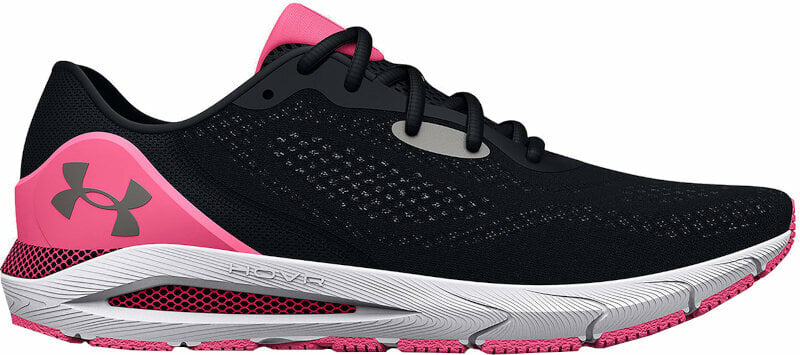 Weghardloopschoenen Under Armour Women's UA HOVR Sonic 5 Running Shoes Black/Pink Punk 37,5 Weghardloopschoenen