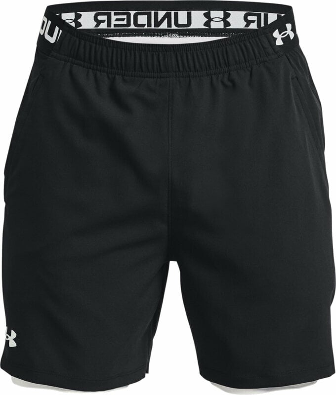 Fitness Trousers Under Armour Men's UA Vanish Woven 2-in-1 Shorts Black/White L Fitness Trousers
