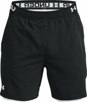 Fitness Trousers Under Armour Men's UA Vanish Woven 2-in-1 Shorts Black/White L Fitness Trousers - 1