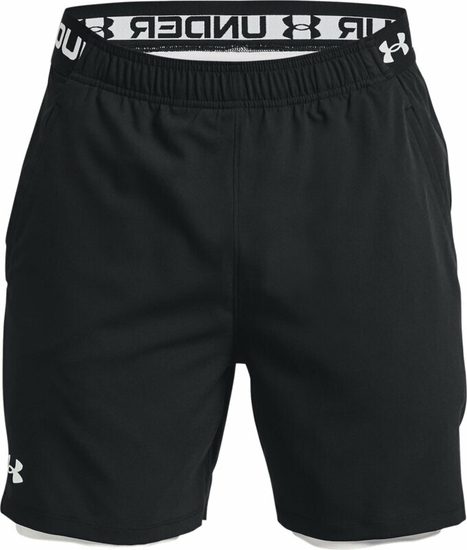 Fitness nohavice Under Armour Men's UA Vanish Woven 2-in-1 Shorts Black/White XL Fitness nohavice