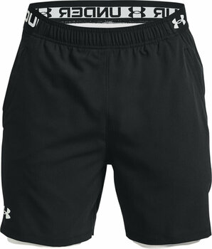 Fitness Trousers Under Armour Men's UA Vanish Woven 2-in-1 Shorts Black/White XL Fitness Trousers - 1