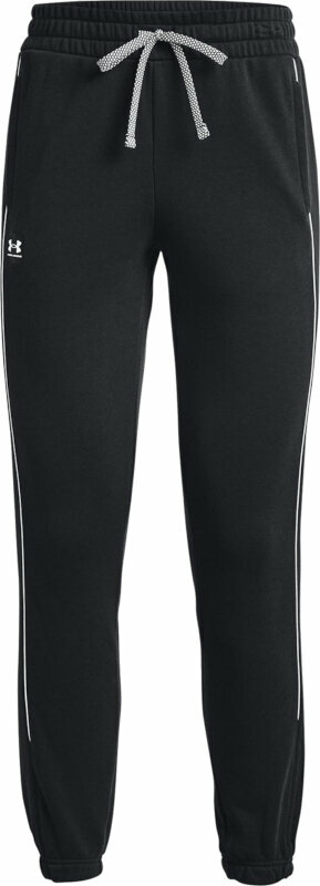 Fitness kalhoty Under Armour Women's UA Rival Fleece Pants Black/White XS Fitness kalhoty