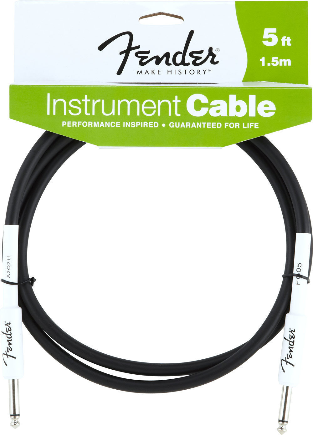 Câble pour instrument Fender Performance Series Noir 150 cm Droit - Droit
