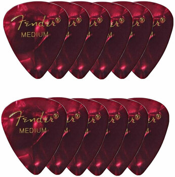 Plectrum Fender Shape Premium Picks Red Medium - 1