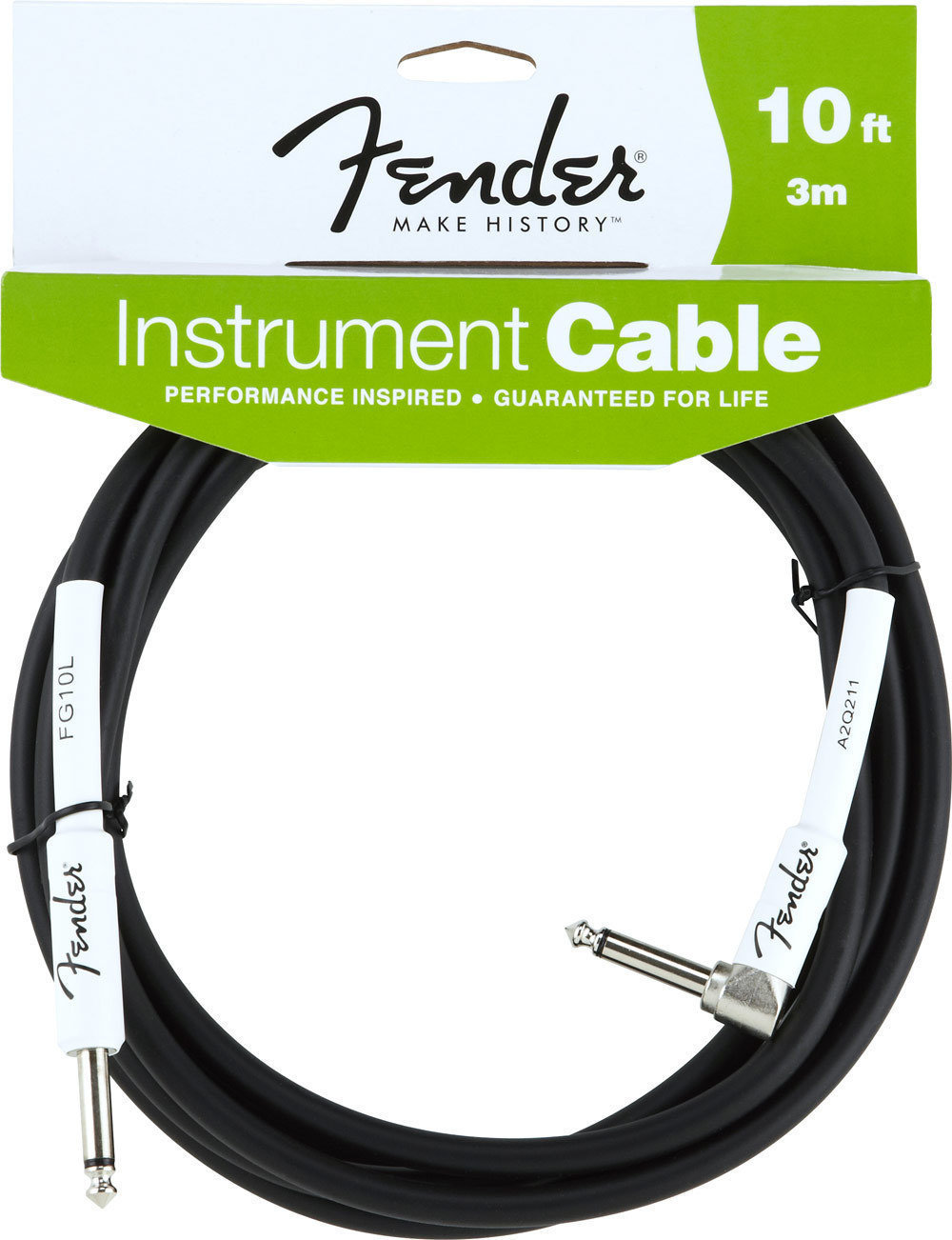 Cable de instrumento Fender Performance Series Instrument Cable 3m Angled BLK